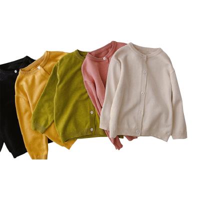 China 2021 spring boys and girls rabbit velvet pure color knitted cardigan sweater breathable jacket for sale