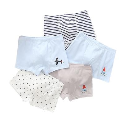 China 2021 New Breathable 3 Pieces Boxed 2-8 Years Baby Underwear Cotton Boneless Seam Baby Boy Boxer Briefs Children's Underwear for sale