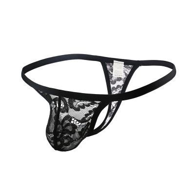 China Fun Breathable Sexy Gay Transparent Underwear Lace Gay Underwear Man Thong for sale