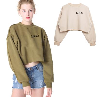 China Breathable Custom Hoodies Women Color Block Cotton Sweatshirt Long Sleeve Sweatshirts 100% Bare Belly for sale