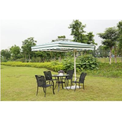 China Wind-resistant square outdoor side post hotel parasol aluminum garden awning for sale