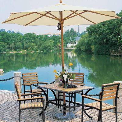 China 2.7M Commercial Outdoor Waterproof Cafe Restaurant Modern Garden Wooden Patio Umbrellas for sale