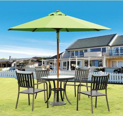 China Modern Outdoor Wooden Single Row Sun Umbrella Modern Commercial Heavy Duty Outdoor Garden Patio Table Umbrella 3m Table Umbrella for sale