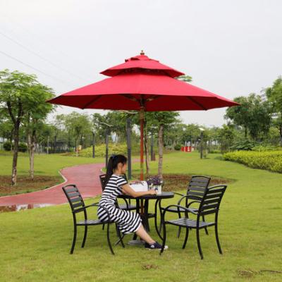 China Patio Outdoor Swimming Pool Leisure Furniture Chinese Wooden Sombrilla Umbrella for sale