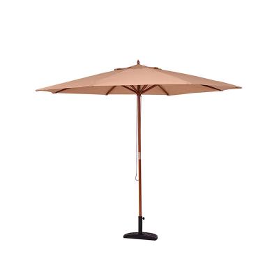 China Furniture Diameter 2.7m Frame Hardwood Wooden Frame Outdoor 3m Beach Umbrella for sale