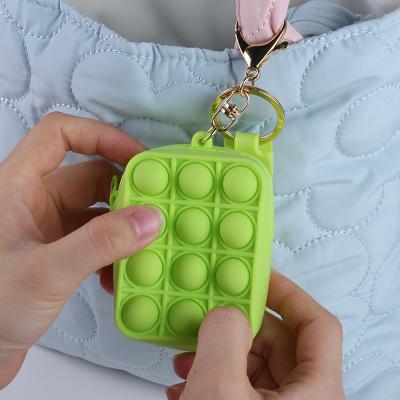 China Eco-friendly Mini Hot Sale Silicone Amazon Amazon Decompression Bag Key Chain Toy for Kids and Adults for sale