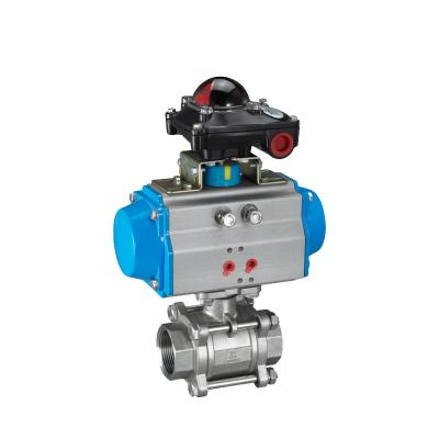 China General 304 Stainless Steel Three Piece Pneumatic Ball Valve for sale