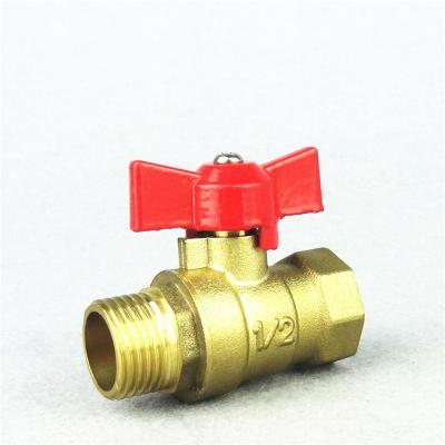 China Butterfly Handle Oil Gas Brass Male&Female Thread Copper Cw617n Ball Gas Valve Equal for sale