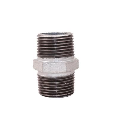 China Piping System Premium Pipe Fittings Nipple BSP NPT Malleable Cast Iron Pipe Connector Hot Dipped Galvanized gi joined tube connection for sale