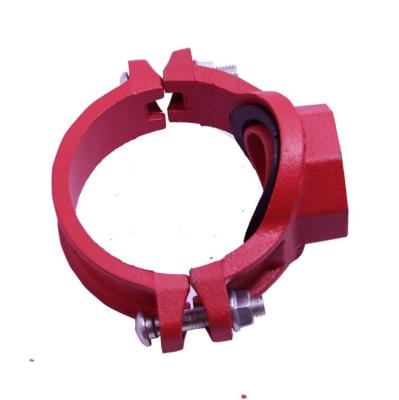 China Fire Fighting Systems Grooved Systems FM / CE Approved Ductile Iron Threaded Mechanical Tee BSPT / NPT Threaded Mechanical Outlet Tee for sale