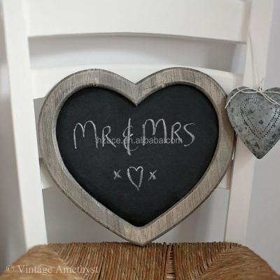 China MDF Heart Frame Wooden Chalkboard Wood Handicraft 	Wooden Chalk Board for sale