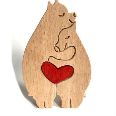 China Art Decor Mother's Day Wooden Animal Ornaments Gift for sale