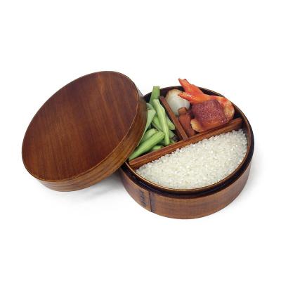 China Natural Lunch Box Bento Lunchbox Food Container Wooden Log Keep Freshness 3 Packs for sale