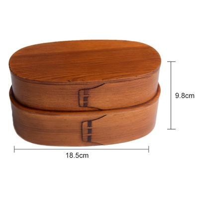 China Natural Wooden Lunch Box Bento Lunchbox Food Container Wooden Keep Freshness for sale