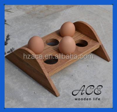 China Sustainable Wooden Egg Rack Oak Egg Tray Customized Availabe Storage Holders & Racks for sale