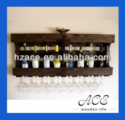 China Vintage Sustainable Looking Wooden Wine Shelf For Home Decoration Wine Rack for sale