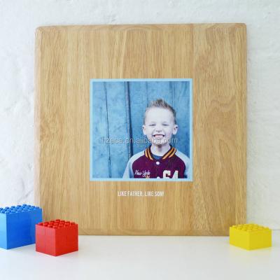 China Wood Personalized Wood Block Digital Printing Father's Day Gift Wedding Gift UV Photo Frame On Wall for sale