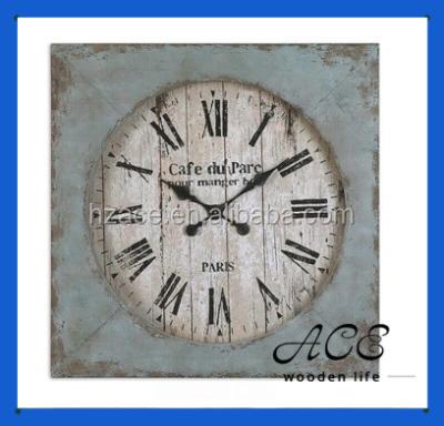 China MDF Old Look Paint Wood Wall Clock For Home Decoration for sale