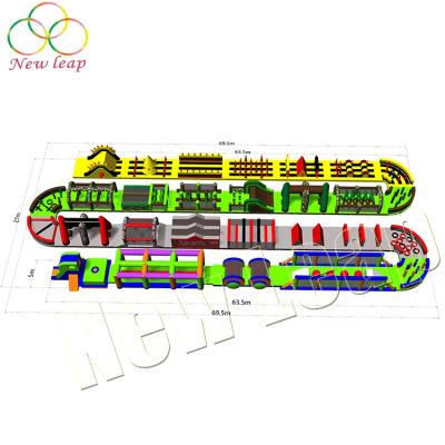 China As Picture Or Your Request World Biggest Obstacle Course 272m Inflatable Race Sports Game Obstacle For Adults for sale