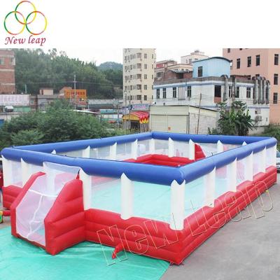 China Outdoor PVC Inflatable Soccer Field Playground Black Inflatable Playground Football Caourt for sale