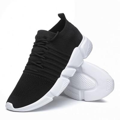 China PU Shoes 2021 Running Low MOQ Custom LOGO Hot Selling Black Color Mesh Sport Fashion Sneakers Shoes For Men for sale