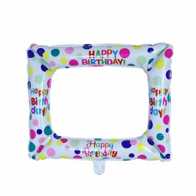 China Party New Design European Style Birthday Party Balloon Happy Birthday Photo Frame Balloon for sale