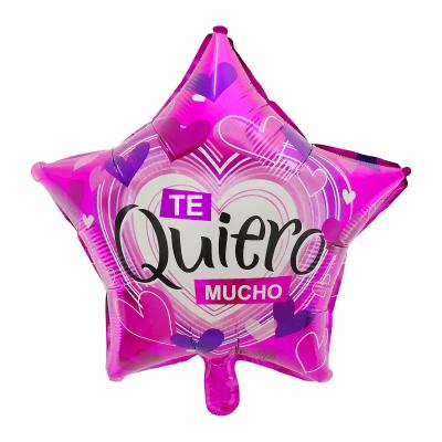 China Party Decoration 18inch Helium Balloons Spanish Happy Birthday Foil Star Shape Non Latex Birthday Party Balloons for sale