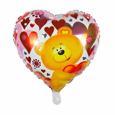 China Party 18inch Heart Shape Bear Helium Foil Balloon I Love You For Wedding Party Decoration for sale