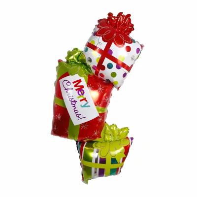 China Merry Christmas Party Supplies Gift Box Foil Balloon for sale