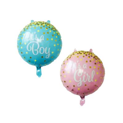 China 18 inch round shape party decoration helium its a girl boy foil balloon for baby shower party decoration supplies for sale