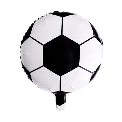 China Party Decoration Round 18inch Inflatable Soccer Ball Shape Balloon Kids Sports Toy Aluminum Foil Soccer Ball Volleyball Basketball for sale