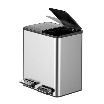 China Sustainable Modern Home Kitchen Stainless Segregation Waste Bin for sale