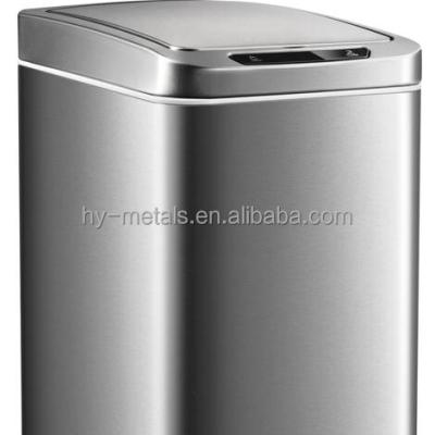 China Sustainable Rectangular 18L Stainless Steel Motion Sensor Trash Bin for sale