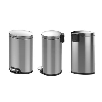 China Guangdong Sustainable Metal Cheap Pedal Around Stainless Steel Kitchen Trash Can for sale