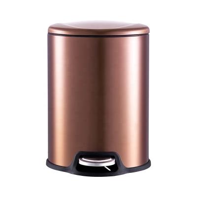 China Sustainable Round Waste Bin 5L Foot Pedal Oval Waste Bin for sale