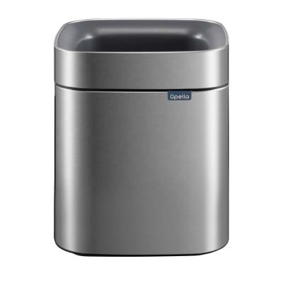 China Sustainable Commercial Indoor Stainless Steel Hotel Room Square Trash Can for sale