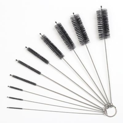 China Factory Direct Supply Viable 10 Pieces Set 304 Stainless Steel Test Tube Brush Dropper Brush Nylon Beaker Brush for sale