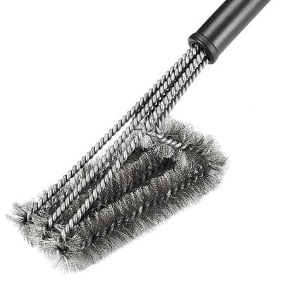 China Factory Supply Attractive Price Sustainable Black Stainless Steel Barbecue Cleaning Brush for sale