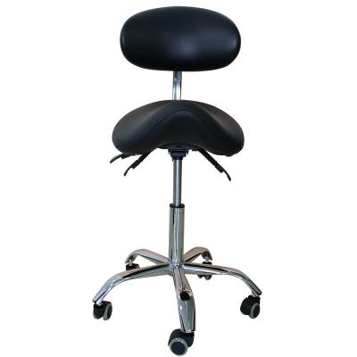 China Black Metal Durable Stool Dental Assistant Clinic Rotating Dentist Saddle Ergonomics Medical Dental Clinic Chair With Plating Legs for sale