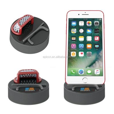 China Universial Novelty Ice Hockey Puck Gift Mobile Phone Holder Hockey Goal PORTABLE Phone Holder for sale