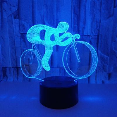 China LED Lamp with Bluetooth Speaker Wholesale 7 Color Night Light Bicycle 3D Remote Control Flashing LED Lamp for sale