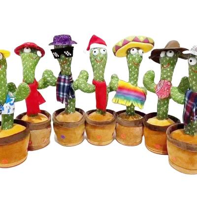 China Cactus Toy Electronic Shake Christmas Usb Dancing Plush Toy Battery Operated Plush Singing 120 Songs Recording Cactus Bailarin for sale