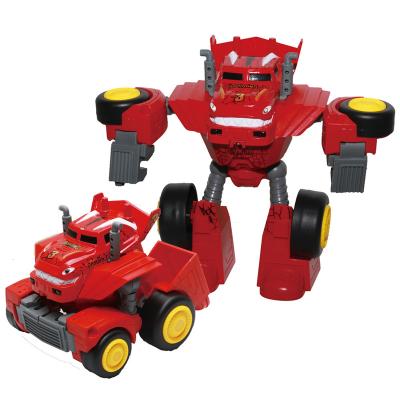 China Top Battery Operated Robot Car Deformation Toy Die Rank Cartoon Light Sound Metal Deformation Robot Car Toys For Children for sale