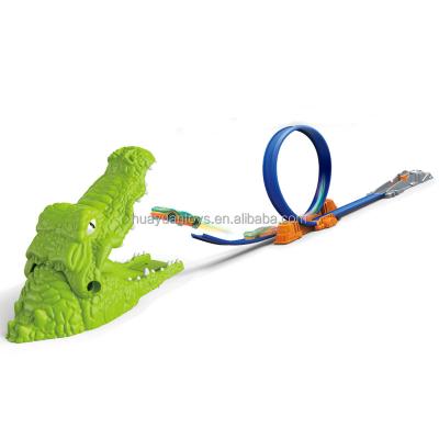 China 2021 New Slot Toy Crocodile Track Set Toys Ejection Slot With Die-cast Car Racing Track Toy For Kids for sale