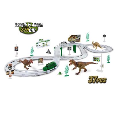 China Slot Toy New Arrival Educational Assemble Diy 37Pcs Slotting Toy New Arrival Educational Dinosaur Rail Car Track Toy for sale