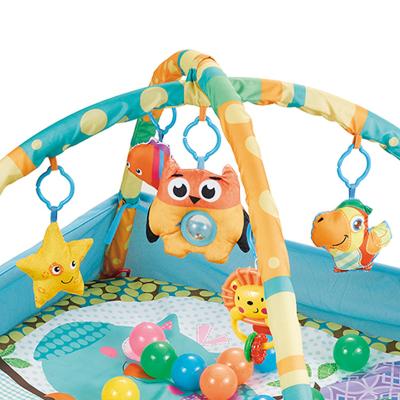 China Toy Kids Educational Fun Playmat Baby Activity Gym Crawling Mat with Soft Balls and Rattles for sale