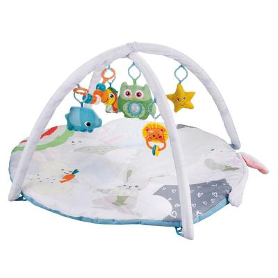 China Baby Round Fun Educational Play Mat Soft Toy Crawling Playmat With Soft Rattles for sale