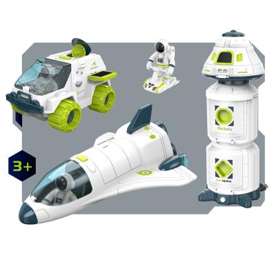 China 4 in 1 Educational Plastic Game Toy Set Space Shuttle Space Rocket Toy Kid Play Space Station YZ2009037 for sale