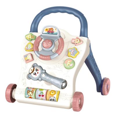 China Early Education Baby Toddlers Steering Wheel Walker Toy with Lights and Music Cognitive Sounds for sale