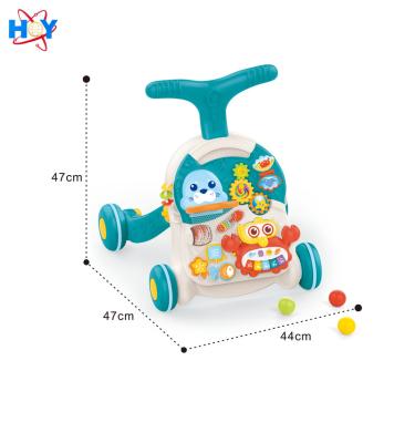 China Hot Selling Light And Music Baby Toys Musical Walker 2 In 1 Walker Learning Study Table For Kids for sale